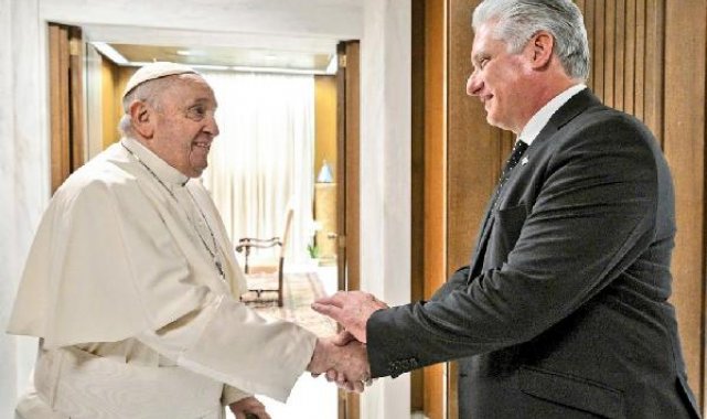 Küba Devlet Başkanı Diaz-Canel, Papa Francis ile görüştü