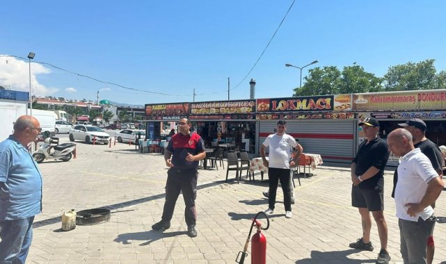 Kuşadası Nazilli Halk Pazarı'nda yangın tatbikatı