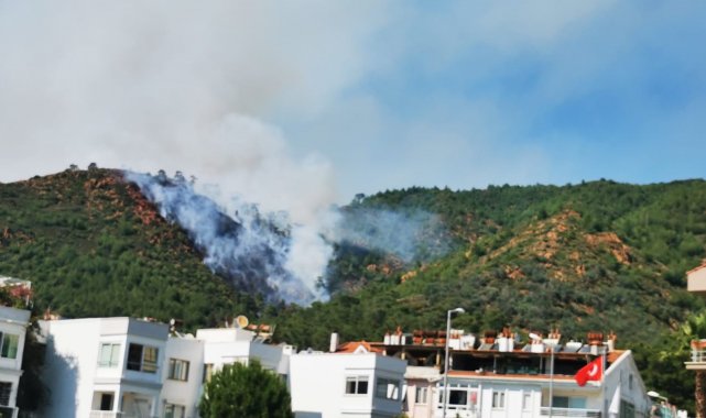 Marmaris'teki yangına müdahale sürüyor