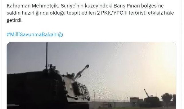 MSB: 2 terörist etkisiz hale getirildi