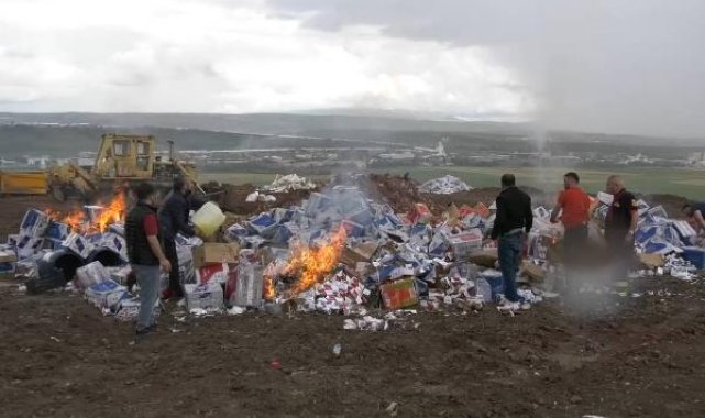 Operasyonlarda ele geçirilen 20 milyon liralık kaçak sigara ve sahte içki imha edildi