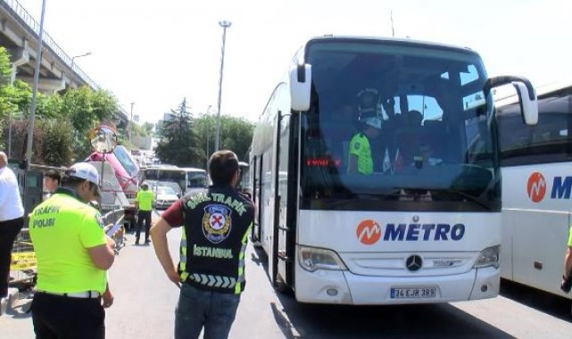 Otogarda bayram öncesi otobüslere denetim