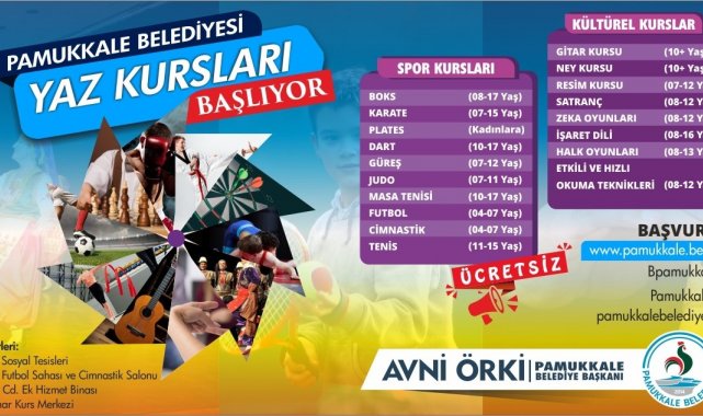Pamukkale Belediyesi yaz kursları dolu dolu geçecek
