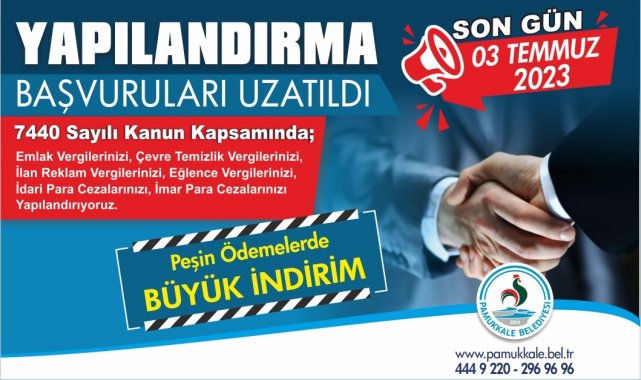 Pamukkale Belediyesi'nden yapılandırmada son gün uyarısı
