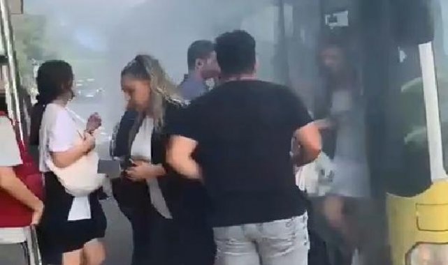 Sarıyer'de İETT otobüsünde yangın