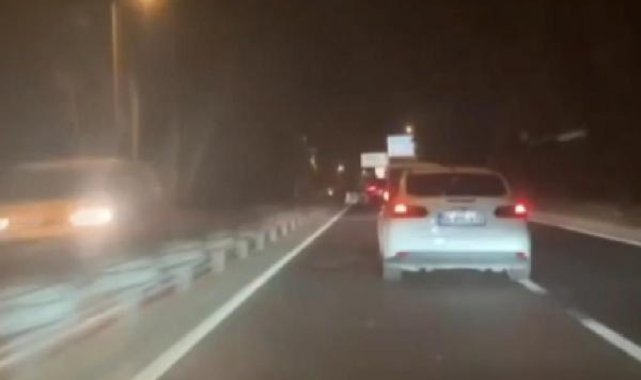 Sarıyer'de trafikte tehlikeli inatlaşma