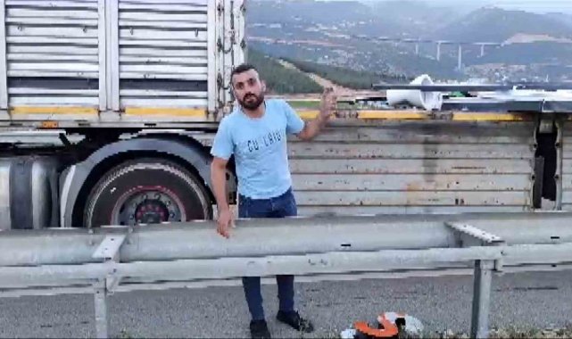 Şiddetli rüzgar konteyneri uçurdu
