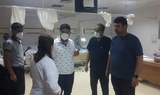 Tarlada anız yangını çıktı, hastanenin poliklinikleri tedbir amaçlı tahliye edildi