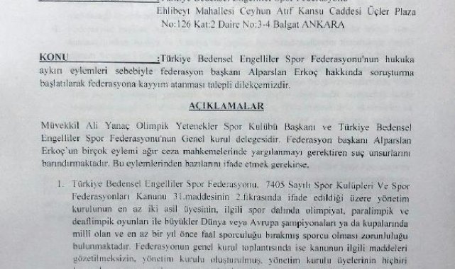 TBESF Başkanı Alparslan Erkoç hakkında soruşturma başlatıldı