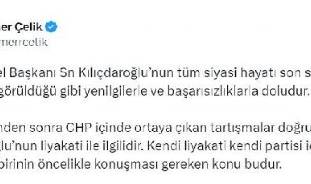 AK Parti'li Çelik: Kılıçdaroğlu'nun Cumhurbaşkanı'mızın liderliğini tartışması komedi