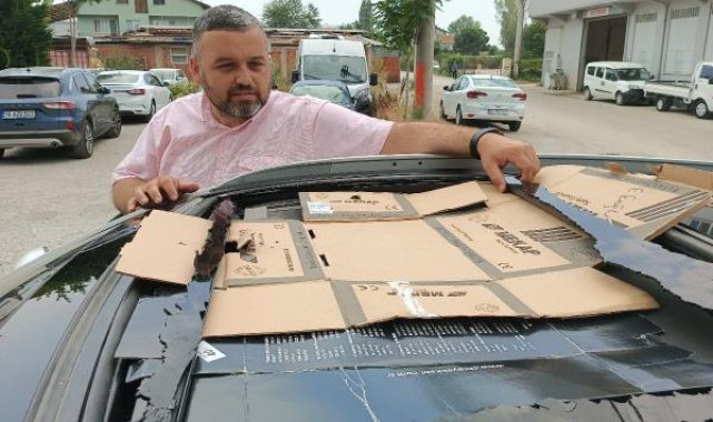 Apartmandan atılan kemik, otomobilde 25 bin liralık hasara yol açtı