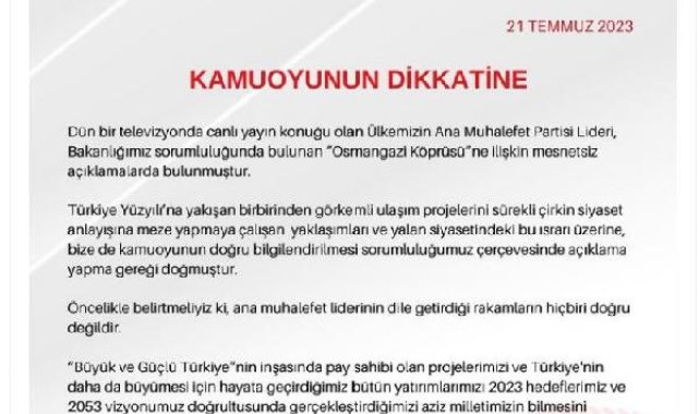 Bakan Uraloğlu: Kılıçdaroğlu'nun dile getirdiği rakamların hiçbiri doğru değil