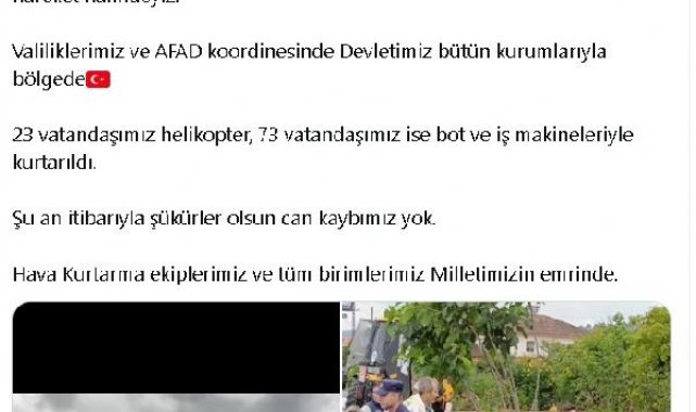 Bakan Yerlikaya ve Bakan Tunç sel felaketinin yaşandığı Bartın'a gidiyor