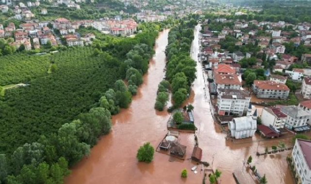 Bartın'da sel suyu çekiliyor; bölge havadan görüntülendi
