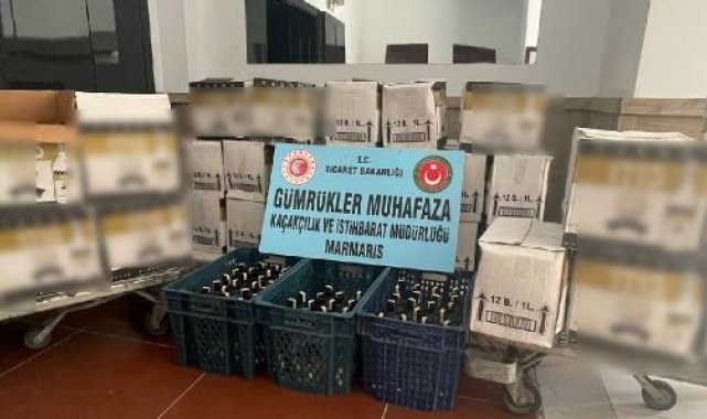 Bodrum'da 2 bin 199 şişe kaçak içki ele geçirildi