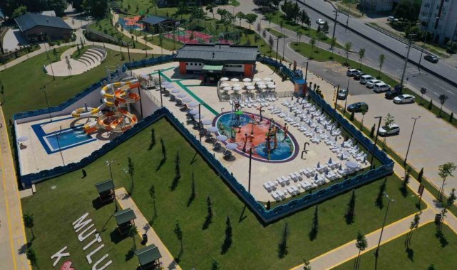 Çift kaydıraklı aquapark hizmete girdi
