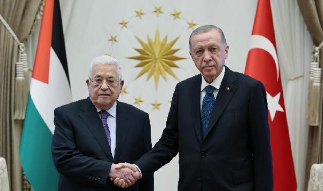 Cumhurbaşkanı Erdoğan, Filistin Devlet Başkanı Abbas'ı resmi törenle karşıladı