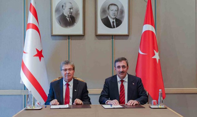 Cumhurbaşkanı Yardımcısı Yılmaz, KKTC Başbakanı Üstel ile bir araya geldi
