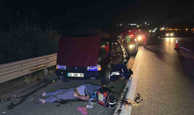 Emniyet şeridinde arıza yapan otomobile tır çarptı: 1 ölü, 3 yaralı