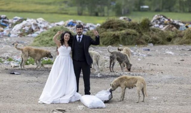 Felçli köpeğe yürüteç yaparken tanışıp evlenen çift, nikah öncesi sokak hayvanlarını besledi