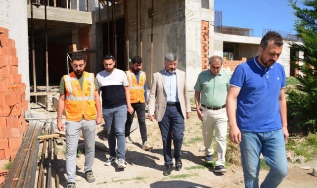 Gediz gençlik merkezi inşaatı hızla yükseliyor