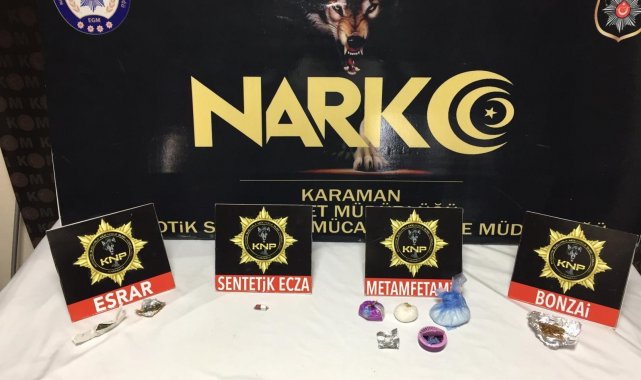Karaman'da uyuşturucudan 2'si kadın 3 kişi tutuklandı