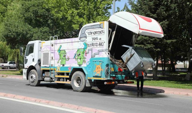Kayseri'nin ilki Talas'ın rutini: konteyner yıkama