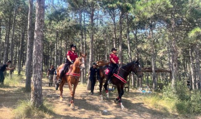 Maltepe'de atlı polislerle orman denetimi