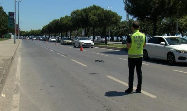 Maltepe'de bayramın son gününde dronlu trafik denetimi
