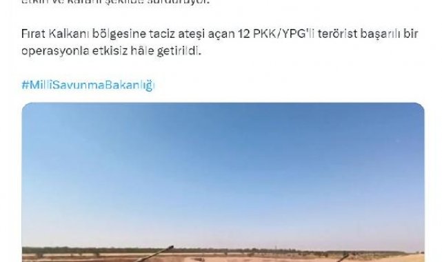 MSB: 12 terörist etkisiz hale getirildi