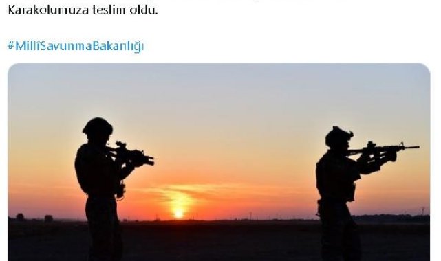 MSB: 1 PKK'lı terörist, Habur'da Hudut Karakolumuza teslim oldu