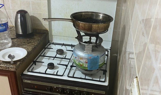 Ocakta unutulan yemek yangına neden oldu