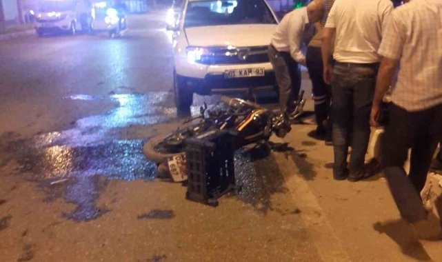 Otomobil ile motosiklet çarpıştı: 1 yaralı