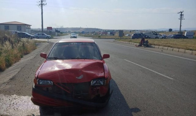 Otomobil ile motosiklet çarpıştı: 1 yaralı