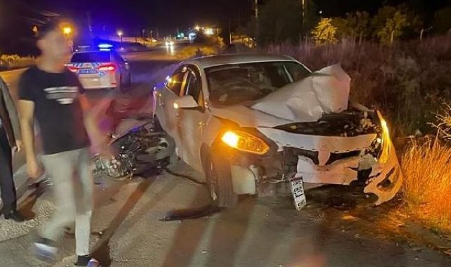 Otomobille çarpışan motosiklet sürücü hayatını kaybetti
