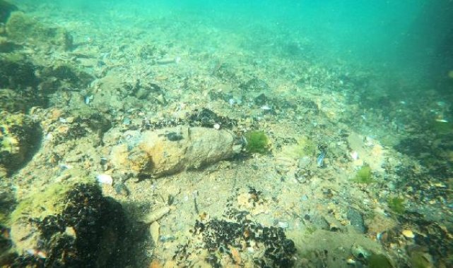 Sarıyer'de midye avına çıktı, havan topu mermisi buldu