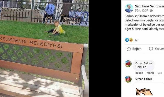 Serinhisar Belediyesinin bankları tartışma konusu oldu