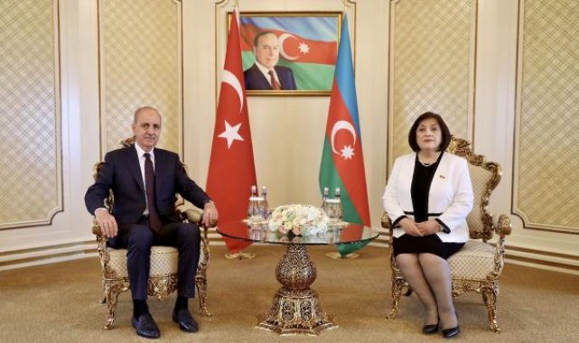 TBMM Başkanı Kurtulmuş, Azerbaycan Milli Meclisi Başkanı Gafarova ile görüştü