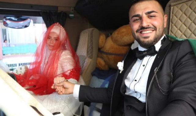 Tokat'ta, TIR gelin arabası oldu