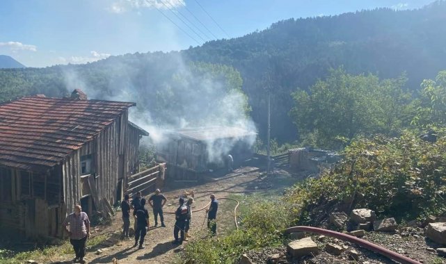 Yangında patlayan tüp parçasının isabet ettiği kadın yaralandı
