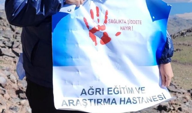 'Sağlıkta Şiddete Hayır' demek için Süphan Dağı'na tırmandı