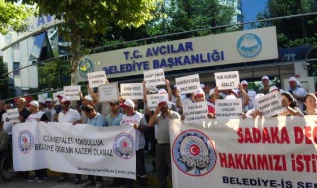 Avcılar Belediyesi önünde işçi eylemi