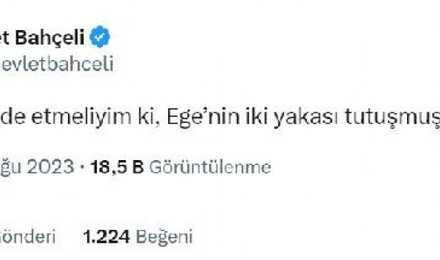 Bahçeli: Yangının rant gayesiyle çıkarıldığı iddiası, sefil bir bühtandır