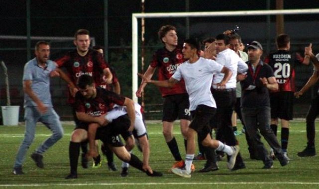 Bolu'da köy turnuvası maçında kavga çıktı