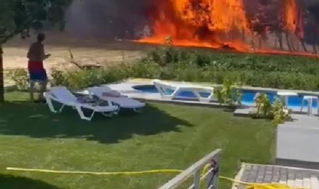 Çatalca'da otluk alanda başlayan yangın yerleşim yerine sıçradı