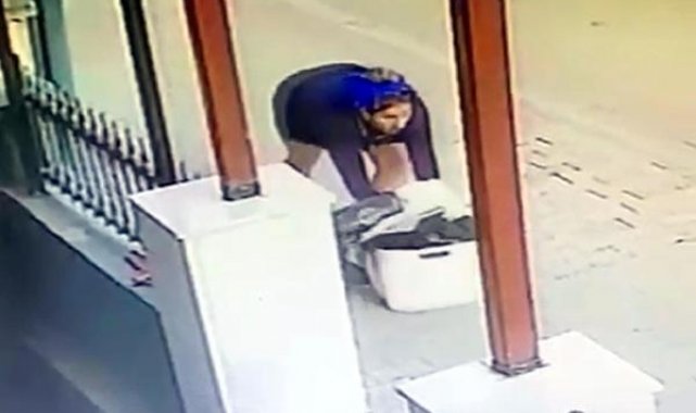 Dalıştayken evinden yapılan hırsızlık kamerada
