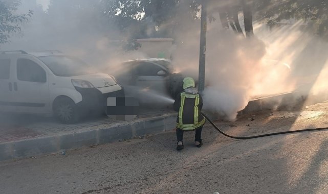 Denizli'de araç ve iş yeri yangını korkuttu