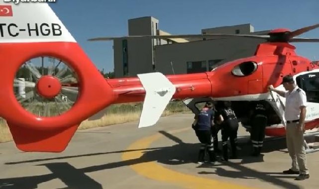 Diyarbakır'da kalp krizi geçiren hasta, ambulans helikopterle hastaneye yetiştirildi