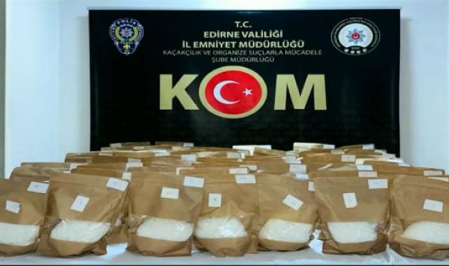 Edirne'de kamyonette 72 kilo uyuşturucu ele geçirildi