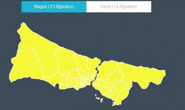 İstanbul için sarı kodlu fırtına uyarısı